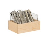 Thumbnail image #1 for Cal-Mil 3408-71 Serving Flatware Holder, 3-Section, ABS Plastic, Blonde, 9"W x 6"D x 5.25"H