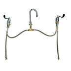 Thumbnail image #1 for Fisher 98730 Lavatory Faucet, Widespread Deck Mount, 6-Inch Swivel/Rigid Gooseneck Spout, Ceramic Stems, Wrist Handles
