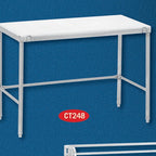 Thumbnail image #4 for Channel Manufacturing CT248 48 x 24 x 34 Inch Poly Top Work Table with Stainless Steel Open Base