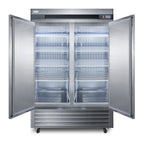 Thumbnail image #2 for Summit Commercial Accucold® AFS49ML Commercial Pharma-Lab Reach-In All-Freezer, 49 cu. ft., Two-Section, Stainless Steel, Solid French Doors