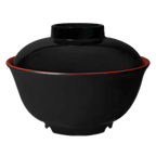 Thumbnail image #1 for G.E.T. GET B-123-F Asian Melamine Bowl with Lid, 12 oz, 4-3/4" Diameter x 2-1/4"H 1 Dozen