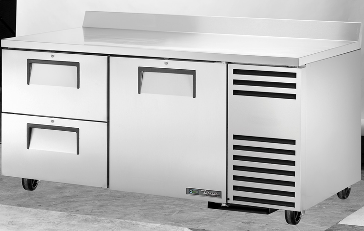 Product image #5 for True TWT-67D-2-HC 67-Inch Deep Work Top Refrigerator with 1 Door and 2 Drawers