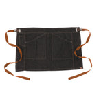 Thumbnail image #1 for Chef Works AHS01S-BLK-0 Half Bistro Snap Apron, 17.9"L x 28"W, Unisex, Black, 100% Cotton, 3 Pockets