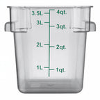 Thumbnail image #1 for Libertyware SFC4 4-Qt Clear Polycarbonate Square Food Storage Container with Handles and Quart/Liter Graduation Markings Case of 24