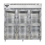 Thumbnail image #1 for Continental Refrigerator Designer Line D3RNSAGDHD Three-Section Reach-In Refrigerator, Half-Height Glass Doors, Stainless Steel Exterior