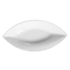 Thumbnail image #1 for CAC China Sushia SHA-V4 Porcelain Swallow Side Dish Plate, 4 oz, 6-1/2" Oval Boat Case of 4 Dozen
