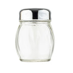 Thumbnail image #1 for TableCraft Products 260CH Cheese Shaker, Perforated Swirl Design, Chrome Top, Clear Glass Case of 12