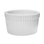 Thumbnail image #1 for Vertex China Market Buffet RMK-8-P 8 oz China Ramekin, Round Fluted, Rolled Edge, Bright White, 3-3/4 in Dia x 2-1/4 in H Case of 3 Dozen