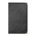 Thumbnail image #1 for Risch Seville SEVDX-2V 8.5X14 Hardback Faux-Leather Menu Cover, 8-1/2" x 14", Double-Fold, 2-View, Metal Corners Case of 25