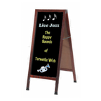 Thumbnail image #1 for AARCO Products MA-3B Sidewalk Chalkboard, 18"W x 42"H, Black Composition Board, Solid Oak A-Frame