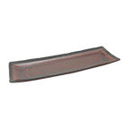 Thumbnail image #1 for Korin Inc PLL-254 Rectangular China Plate, 13-1/4"L x 4-1/2"W x 1"H, Glossy Amber with Chocolate Accent Rim