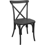 Thumbnail image #2 for Flash Furniture RESXB-BLACK-2 Black Resin X-Back Stackable Chair with Steel Core