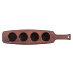Thumbnail image #1 for Libbey Inspire 96459 4-Well Beer/Wine Flight Tray, Melamine, Cherry Wood Look, 18-3/4"L x 4-1/8"W x 1-3/8"H