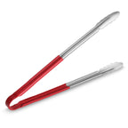 Thumbnail image #1 for New Star Foodservice Inc. 35827 Utility Spring Tongs, 16-Inch Stainless Steel, Red Vinyl-Coated Handle Case of 6