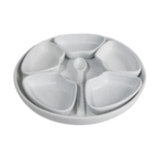 Thumbnail image #1 for G.E.T. Bugambilia MJ501MW Ramekin Set with Tray, 5 Ramekins and Spoon, Cast Aluminum with Resin Coating, Marble White, 7.6 oz
