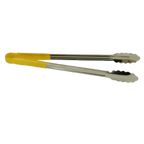 Thumbnail image #1 for Thunder Group SLTG816Y Utility Tongs, 16-Inch, One-Piece Stainless Steel, Non-Slip Yellow Handle Case of 120