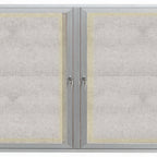 Thumbnail image #1 for AARCO Products ODCC3672RI Enclosed Illuminated Aluminum Bulletin Board, 72"W x 36"H, 2 Swing Doors, Vinyl Back Panel, Indoor/Outdoor