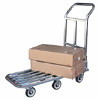 Thumbnail image #1 for SPG International Kelmax 4G0491 Single-Platform Flat Cart, Chrome, 800 lb Capacity, 40"W x 18-1/2"D x 41"H