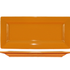 Thumbnail image #1 for International Tableware Elite Harvest EL-17-BN Rectangular Stoneware Platter, 11" x 5-1/8", Wide Rim, Rolled Edge 1 Dozen