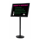 Thumbnail image #1 for AARCO Products P-7BK Display Stand, Black, 24 x 20 in Frame, Horizontal/Vertical, Neon Markerboard & Menu/Poster Holder
