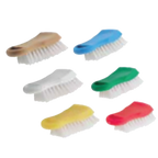 Thumbnail image #1 for Alegacy Foodservice Products Colorcode CBB4TN Cutting Board Cleaning Brush, 6-1/5 x 2-1/2, Tan with White Bristles Case of 12