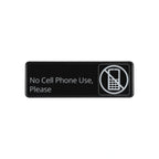 Thumbnail image #1 for CAC China SCE3-NC15 No Cell Phone Use Please Compliance Sign, English, 9 x 3 in, Black Plastic, Self-Adhesive Case of 144