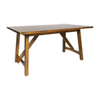 Thumbnail image #1 for Flash Furniture KER-T-851-BRN-60-GG Commercial Dining Table, 60-Inch Rectangular, Seats 6, Solid Wood, Light Cappuccino Finish