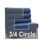 Thumbnail image #1 for ATSMFG ATS AT&S-ATQ-W42-3CHHO GR6 William Three Quarter Circle Booth, single, 48" x 90" x 90" x 48"long x 42" high, 3-channel Horizontal back