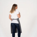 Thumbnail image #2 for Chef Works F8WS-GRY-0 Gray Poly-Cotton Snap Butcher Bib Apron, 1 Divided Patch Pocket