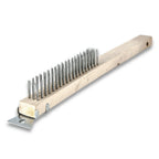 Thumbnail image #1 for Concasse MCLCEP01 Grill Cleaning Brush with Scraper, 19-Inch Wooden Handle Case of 48