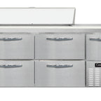 Thumbnail image #1 for Continental Refrigerator RA68N12-D 68-Inch Refrigerated Sandwich Prep Table, 1 Door, 4 Drawers, 12-Pan Top