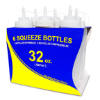 Thumbnail image #2 for New Star Foodservice Inc. 26269 32 oz Clear Plastic Wide-Mouth Squeeze Bottle with Cap, Single Tip Case of 4