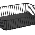 Thumbnail image #1 for Libbey APS Germany - Urban APS 30415 Rectangular Black Metal Serving Basket, GN1/2, 12-3/4"L x 10-3/8"D x 3"H