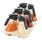 Thumbnail image #1 for TableCraft Products TN48 6-Compartment Rectangular Polypropylene Salad Dispenser Tray, 20-3/4" x 12-3/4" x 2-1/2" Case of 6