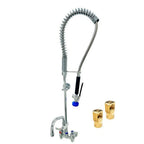 Thumbnail image #1 for Fisher 27550 Wall-Mount Spring Pre-Rinse Unit with 4-Inch Backsplash Control Valve, 8-Inch Swing Spout and Ceramic Valves