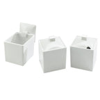 Thumbnail image #1 for Cal-Mil C1432NL Square Condiment Jar Lid, Notched, White Melamine, 4 x 4 in Case of 6
