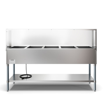 Product image #6 for KoolMore 5-Pan Open Well Electric Steam Table with Undershelf and Sneeze Guard