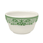 Thumbnail image #1 for Steelite International HL Ivory HL10163925 Round China Bouillon Cup, 7.25 oz, Unhandled, Willow Rim Green Case of 3 Dozen
