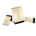 Thumbnail image #2 for TableCraft Products AS46 Curved Acrylic Menu Holder, 4" x 4-1/2" x 7"H, Dishwasher Safe Case of 24