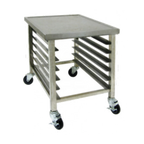 Thumbnail image #1 for GSW USA MT-M3024 Mobile Stainless Steel Mixer Table, 30"W x 24"L x 28"H, 6-Pan Capacity