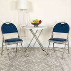 Thumbnail image #2 for Flash Furniture Hercules HA-MC705AF-3-NVY-GG Extra-Large Folding Chair, Navy Fabric Upholstery, Gray Steel Frame, 300 lb Capacity