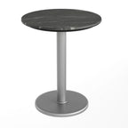 Thumbnail image #2 for Flash Furniture ST-RD24-BKMAR-TR18S-GG Round Outdoor Restaurant Table, 24" Diameter, Black Faux Marble Laminate Top, Cast Iron Base