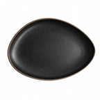Thumbnail image #1 for Kadra Kitchenware Vikko Thunder VT-1703 11-1/2" Black Rounded Triangle China Plate Case of 12