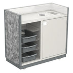 Thumbnail image #1 for Lakeside Manufacturing 98412 Mobile Bussing Station, Stainless Steel with Laminate Exterior, Enclosed and Bus Tub Compartments