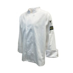 Thumbnail image #1 for Thunder Group CJ304WHXL Men's White Chef Jacket, French Cuffs, Tapered Long Sleeves, 65/35 Poly/Cotton, XL Case of 12
