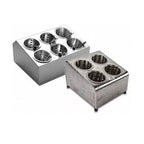 Thumbnail image #1 for Concasse MCCUAI06 6-Compartment Stainless Steel Cutlery Bin Case of 2