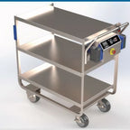 Thumbnail image #1 for Lakeside Manufacturing 173670 Stainless Steel 3-Shelf Utility Cart, 700 lb Capacity, Integrated Hub Motor