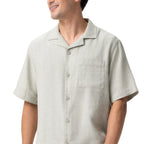Thumbnail image #1 for Chef Works SBC01-SAG-3XL Men's Sage Short-Sleeve Camp Shirt, Button Front, 3XL
