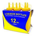 Thumbnail image #2 for New Star Foodservice Inc. 26498 Yellow Plastic Squeeze Bottle, 12 oz, Seal Top Case of 6