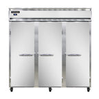 Thumbnail image #1 for Continental Refrigerator 3RSN Three-Section Reach-In Refrigerator, Solid Full-Height Hinged Doors, Top-Mounted Self-Contained Refrigeration